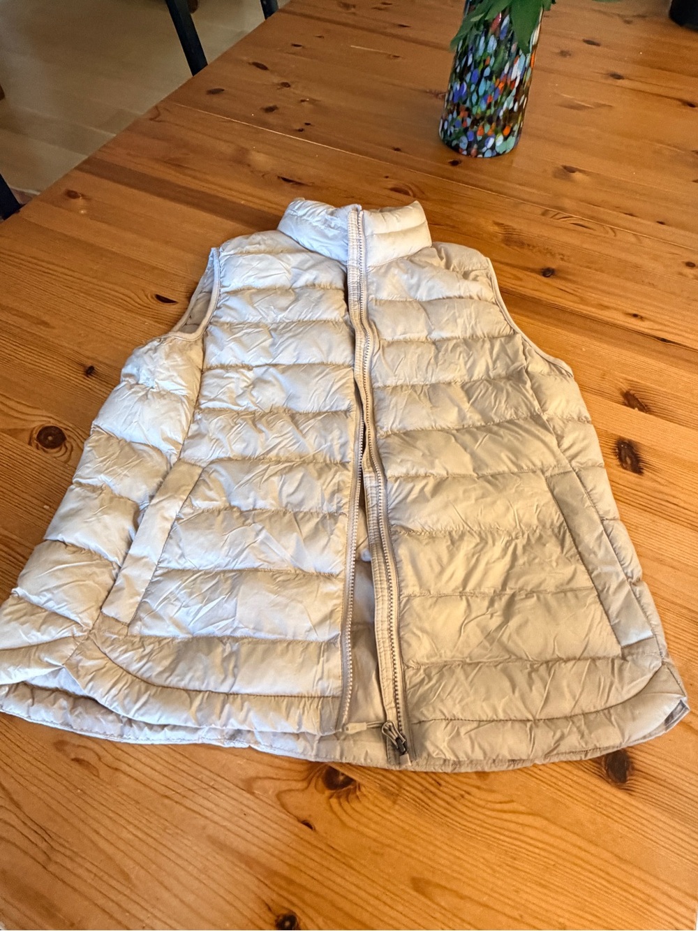 32 Degrees Women's Light Beige Quilted Packable Vest